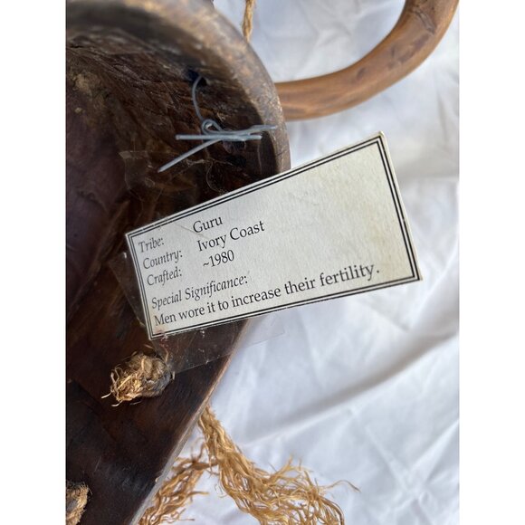 African Tribal Guru Mask worn to Increase Fertility 1980 Tribe Wall Art - Picture 11 of 16